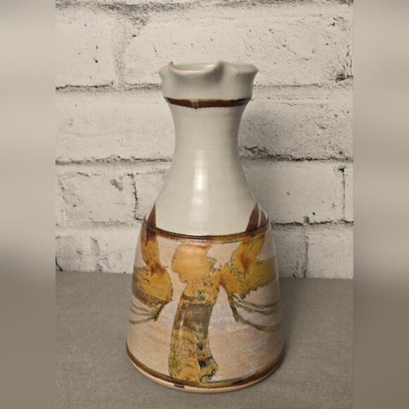 Signed Robin Hopper Studio Pottery Wine Set Canadian Ceramic Decanter + Goblet - Picture 10 of 15